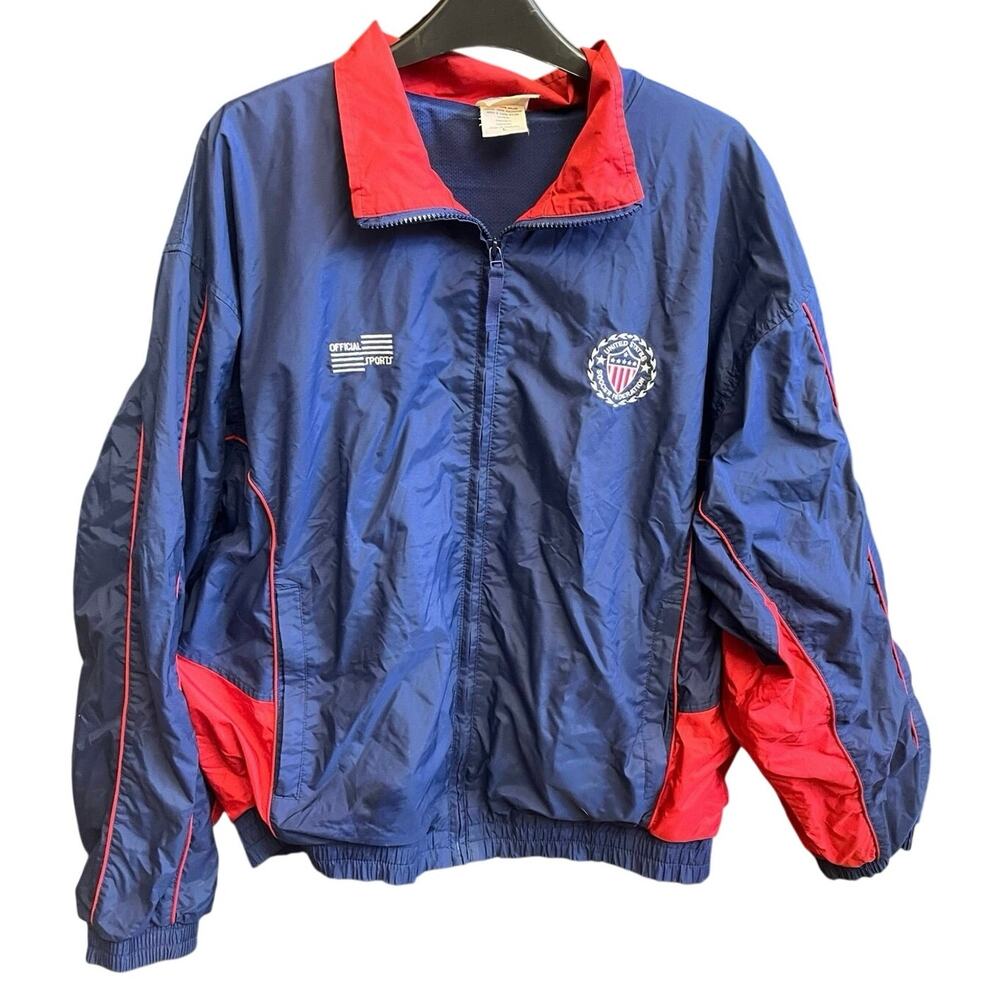 Vintage 90s US Soccer Federation Track Jacket Official Sports International L